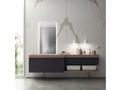 Mobile da Bagno Tratto Laccato Opaco Grigio Titanio di Scavolini